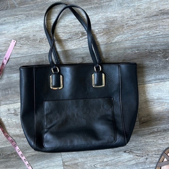 Nine West bag black leather laptop briefcase bag career - Picture 1 of 9